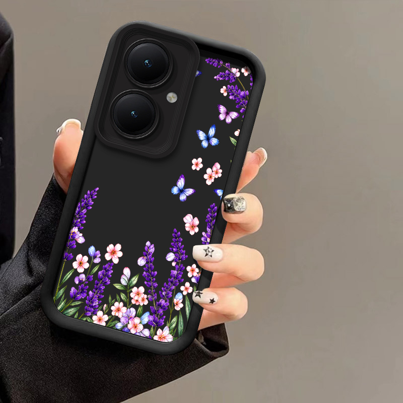 Vivo Y28 - เคสโทรศัพท์ลายผีเสื้อลายลาเวนเดอร์ สำหรับ Vivo Y21 Y21S Y22S