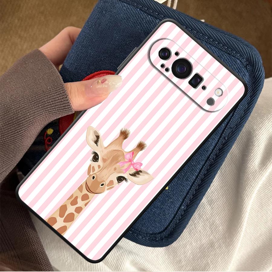 Google Pixel 8A - การ์ตูนยีราฟฟันด้าเคสโทรศัพท์สำหรับกูเกิลพิกเซล 10A 6 7 8 โปร