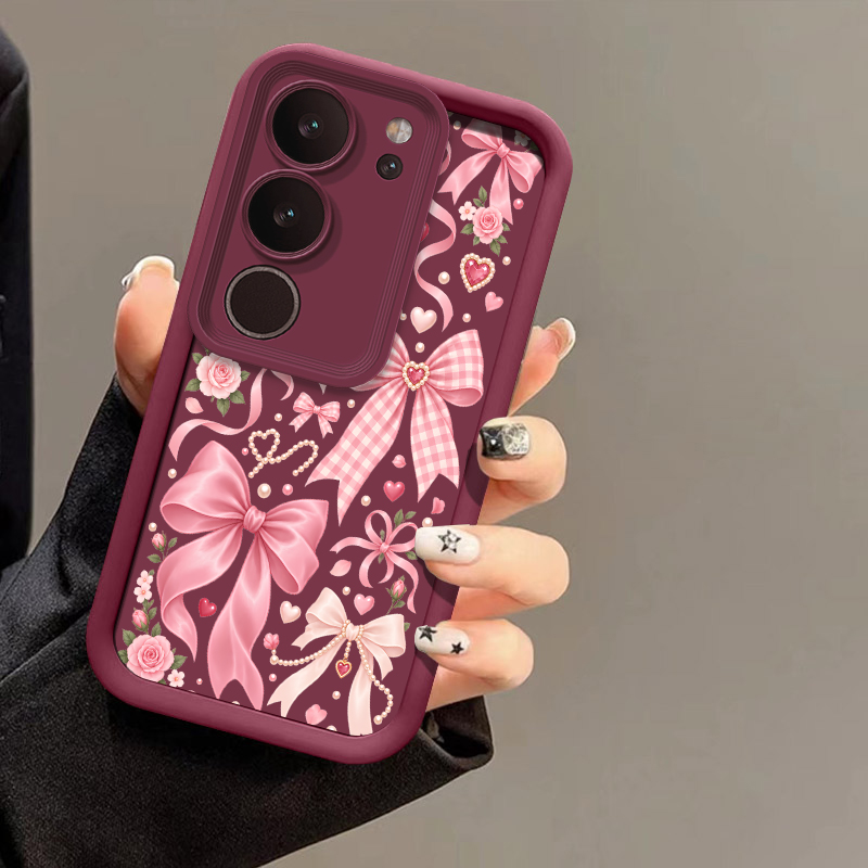 Vivo X200 - เคสโทรศัพท์ลายดอกไม้ผูกโบว์ สำหรับ Vivo X200 FE X100S