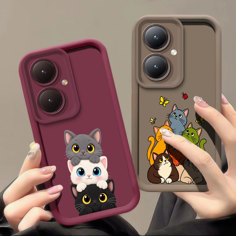 Vivo Y28 - เคสโทรศัพท์ลายแมวน่ารักตลก สำหรับ Vivo Y21 Y21S Y22S