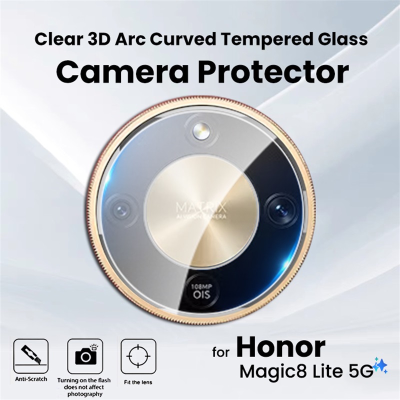 Tempered Glass Screen 9H - ฟิล์มกระจกนิรภัยแบบใส 3 มิติ ป้องกันเลนส์กล้องโค้ง สำหรับ HonorX9d